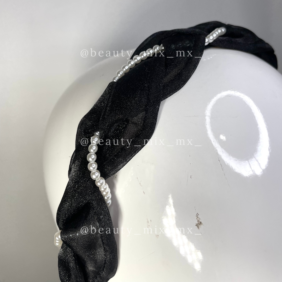 Diadema tul con perlas