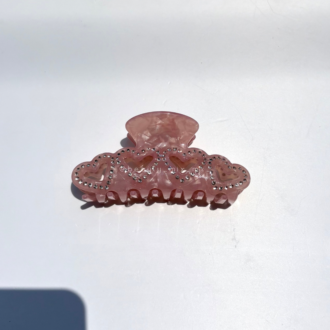 Pinza corazones brillos