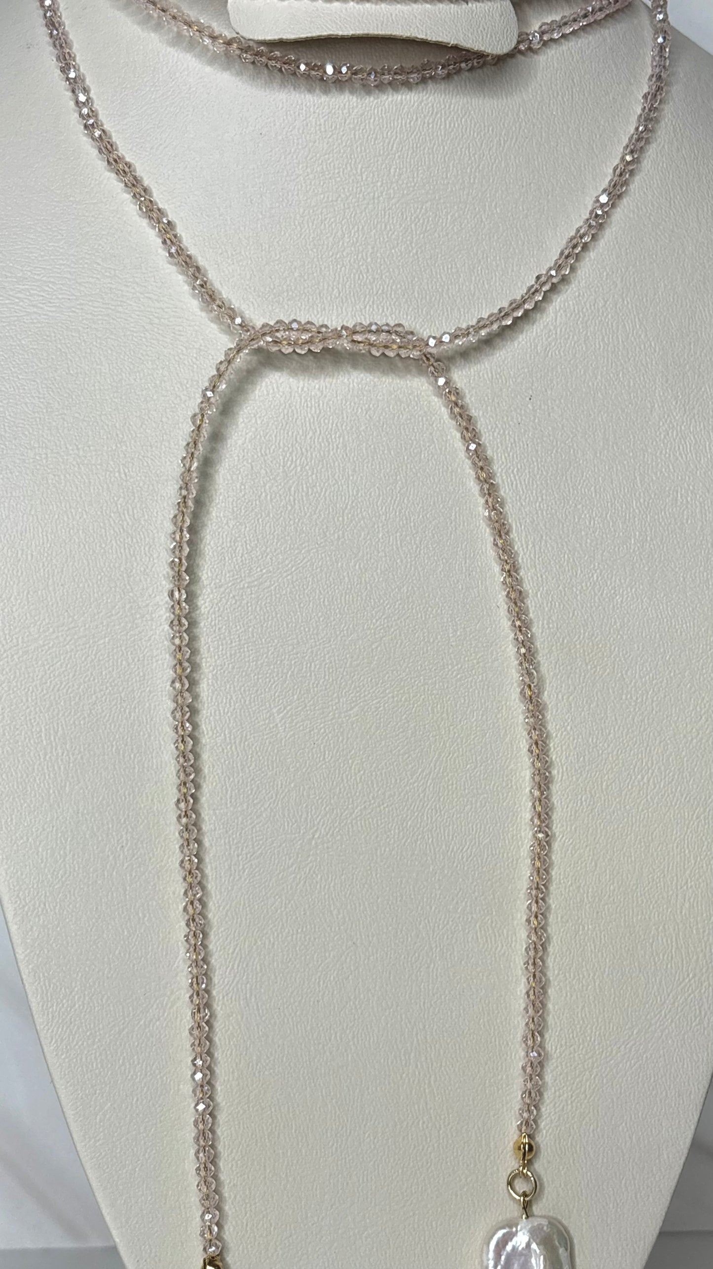 Collar 31 cristales rosa transparente (Corbartín moldeable)