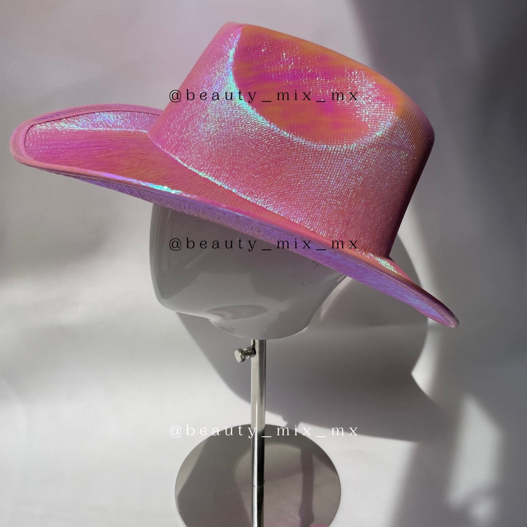 Sombrero vaquero tornasol rosa