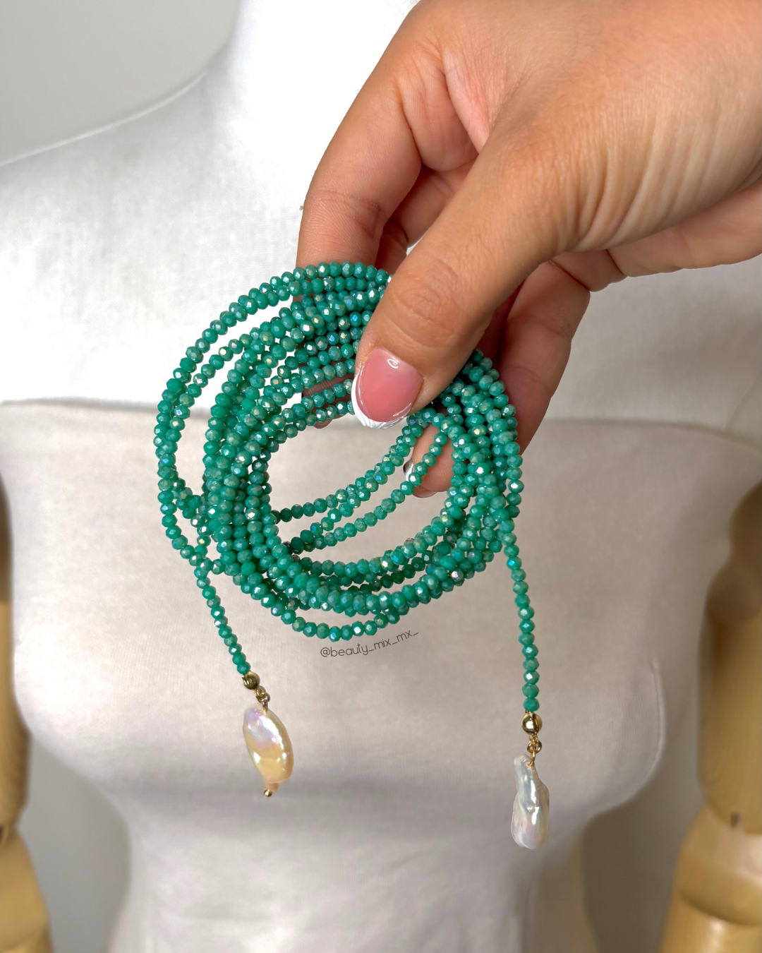 Collar 31 Cristales Turquesa