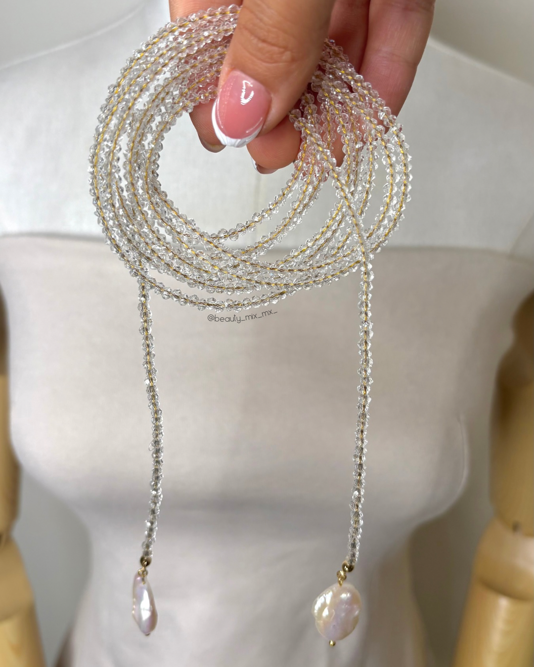 Collar 31 Cristales Transparente