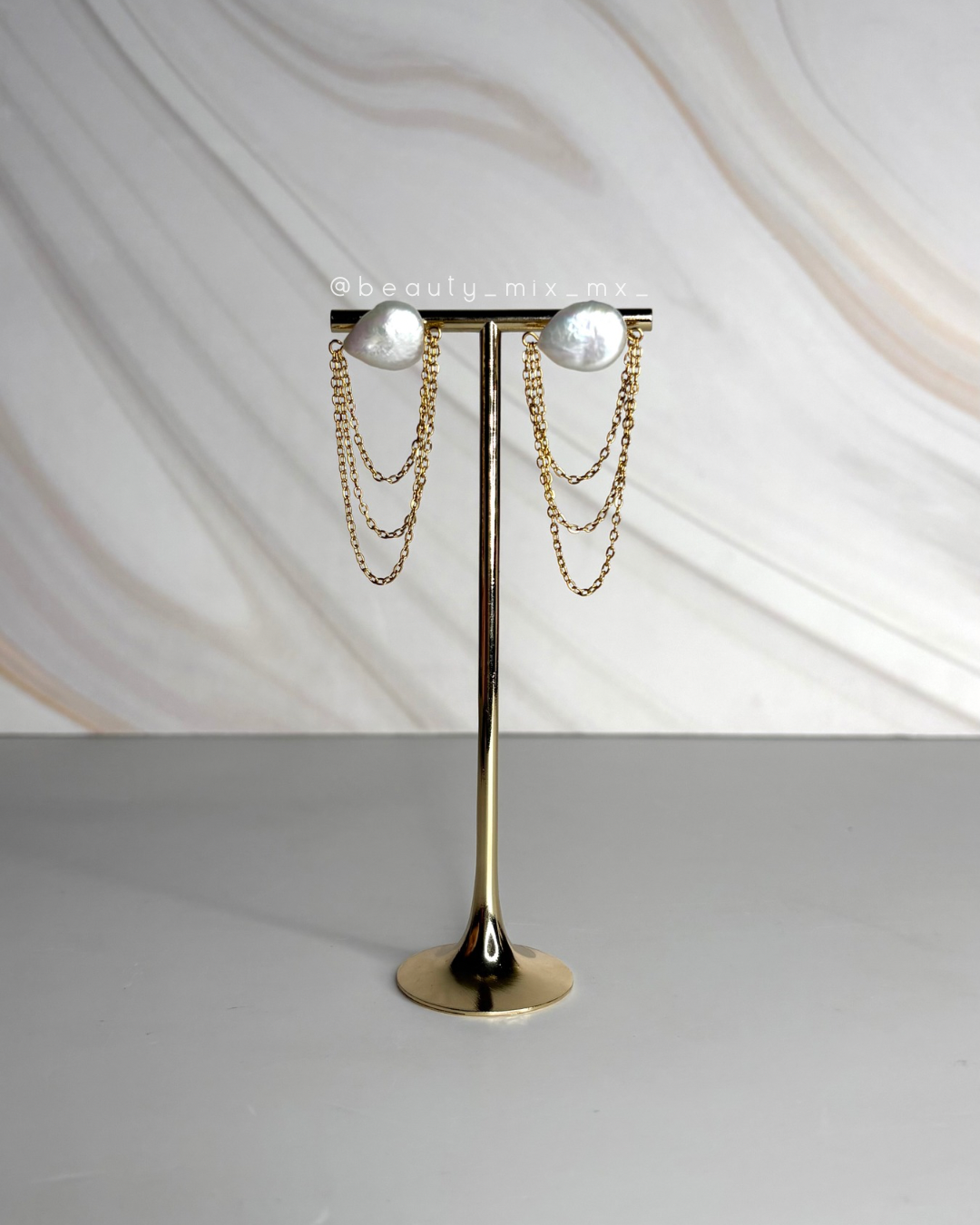 Aretes 40 Dorado con perla