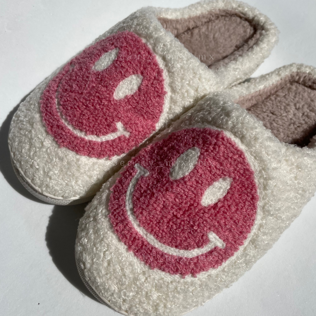 Pantuflas Happy Face:) Color rosa