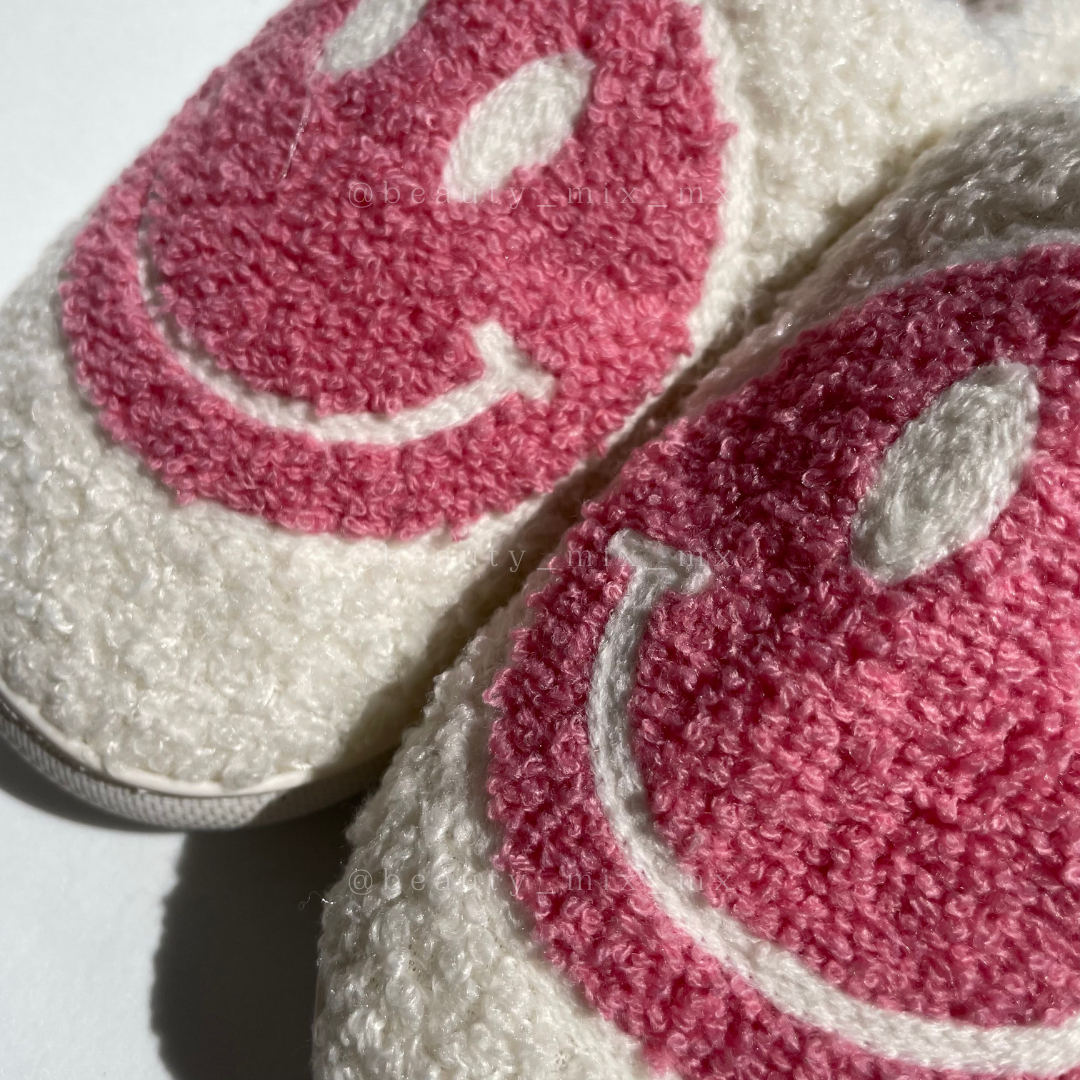 Pantuflas Happy Face:) Color rosa