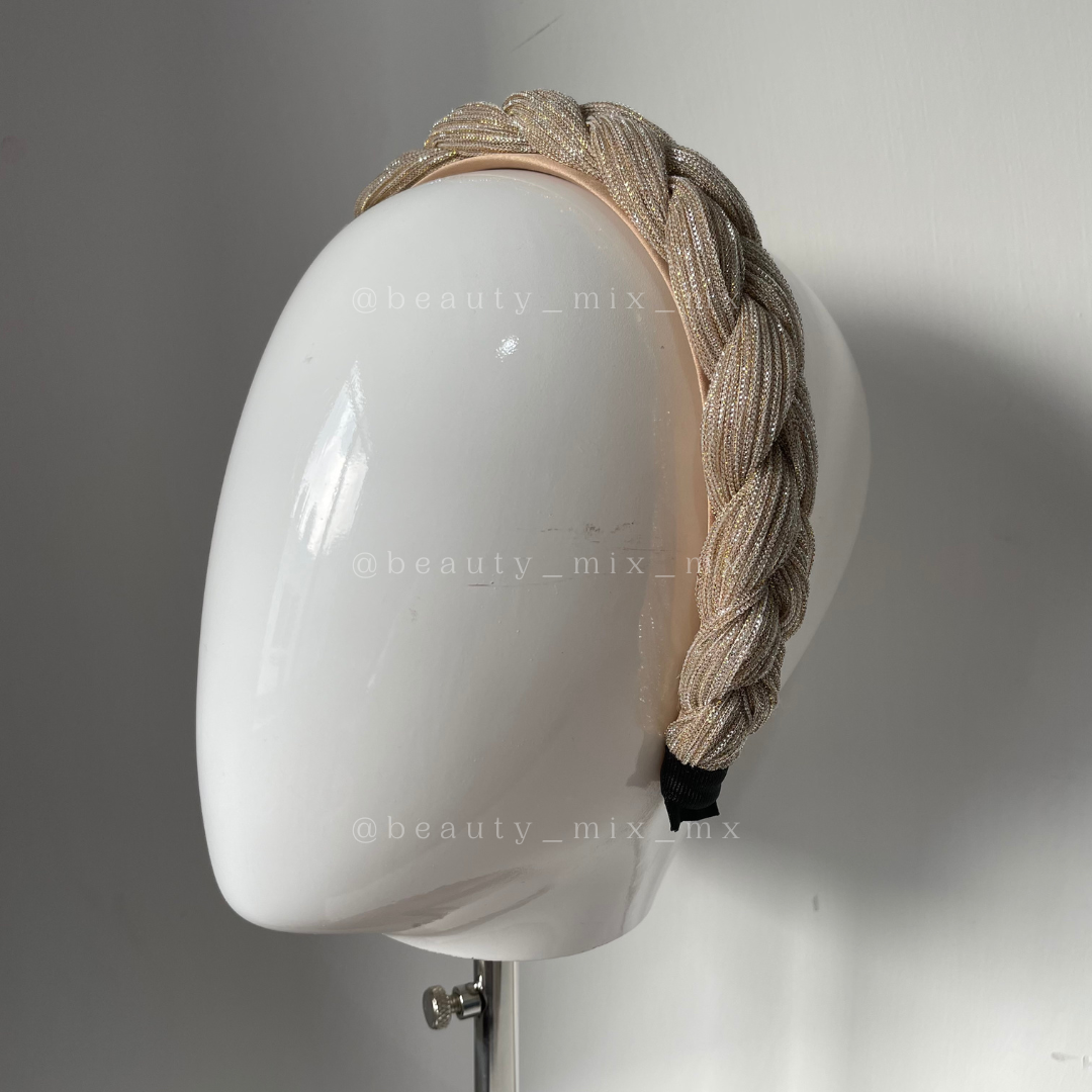 Diadema trenza brillante