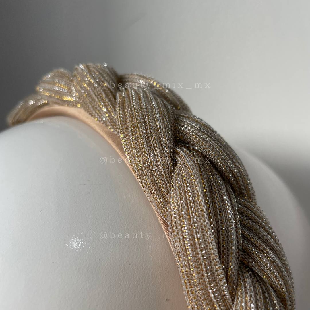 Diadema trenza brillante