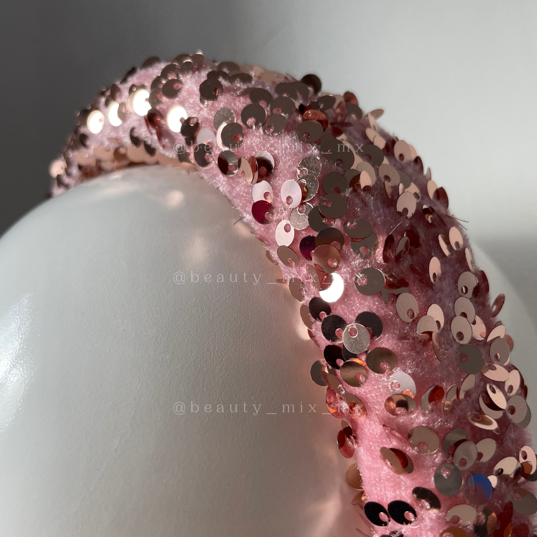 Diadema lentejuela rosa