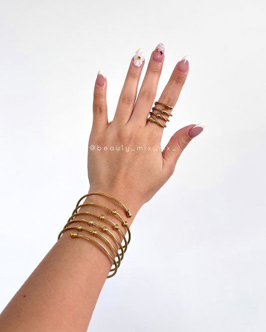 Set 06 Pulsera y Anillo Dorado