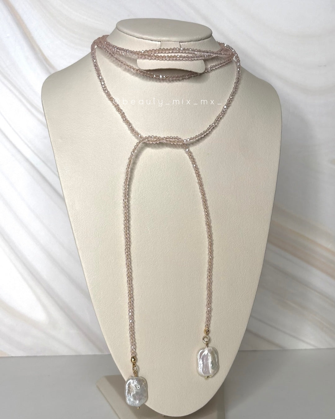 Collar 31 cristales rosa transparente (Corbartín moldeable)