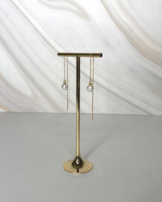 Aretes 22 Dorado con perla