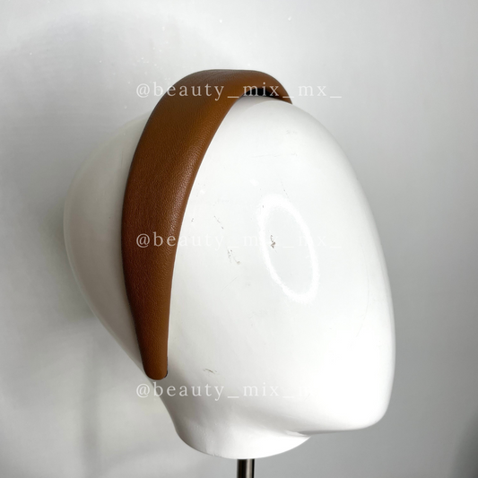 Diadema tipo cuero café