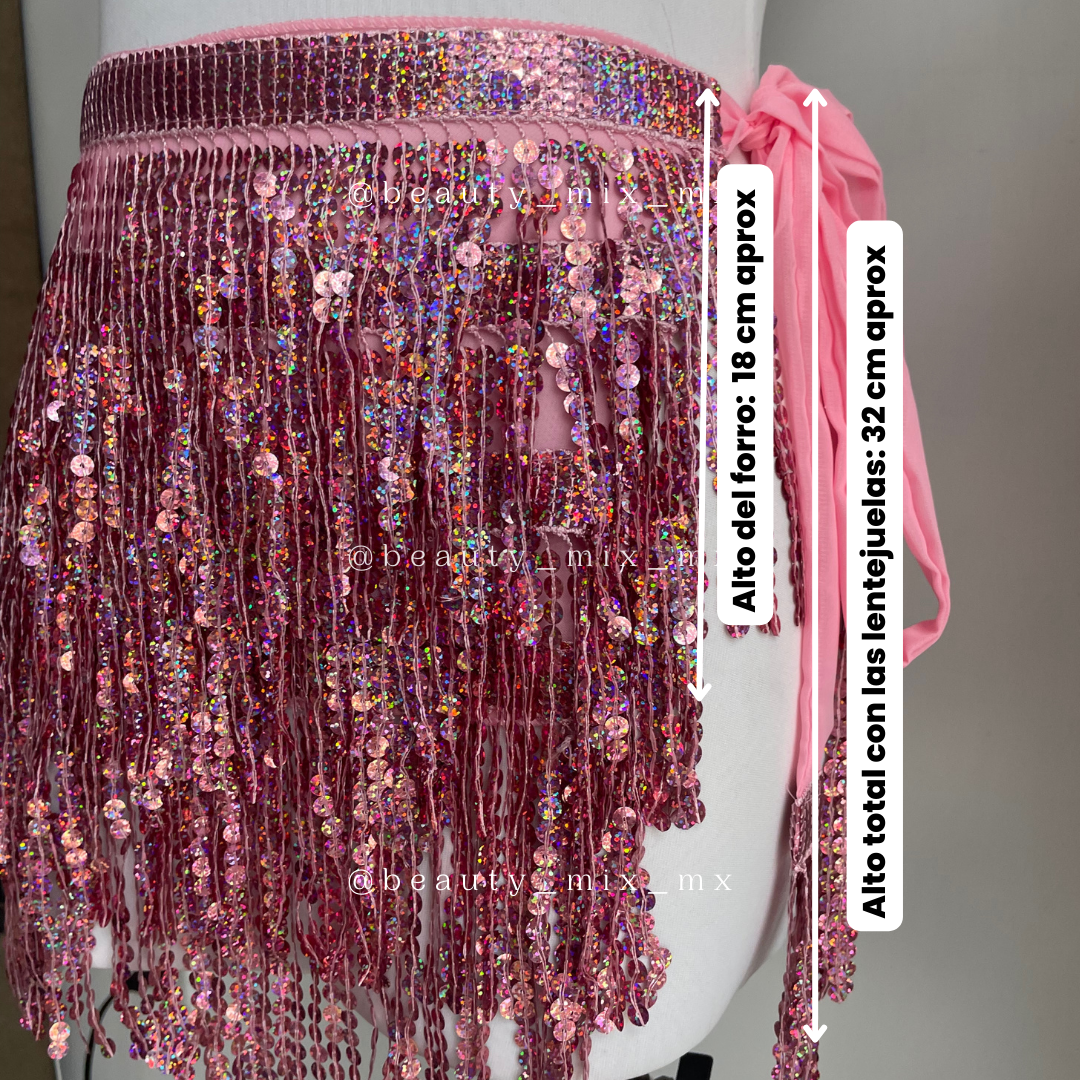 Falda lentejuelas ROSA (unitalla)