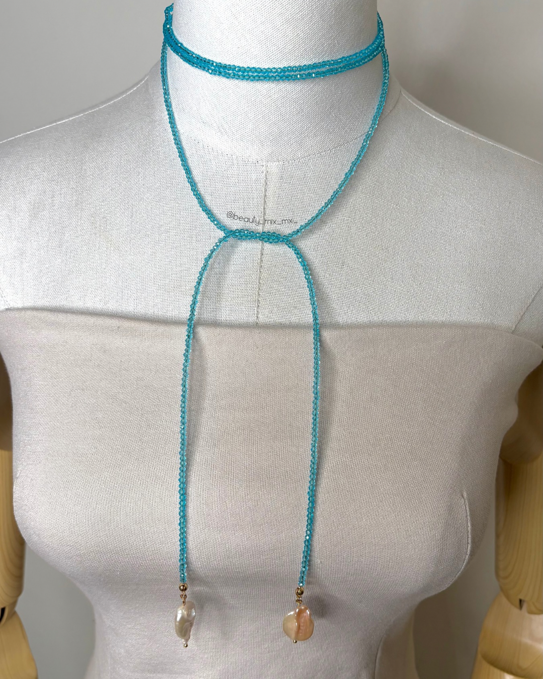 Collar 31 Cristales Azul