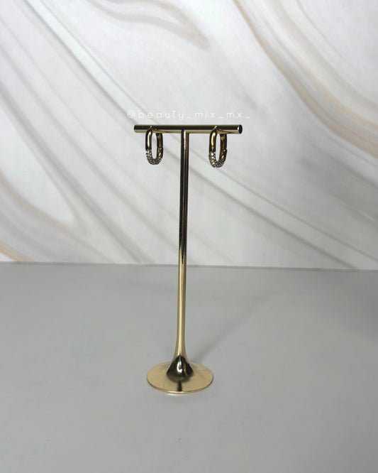 Aretes 08 Dorado con zirconias