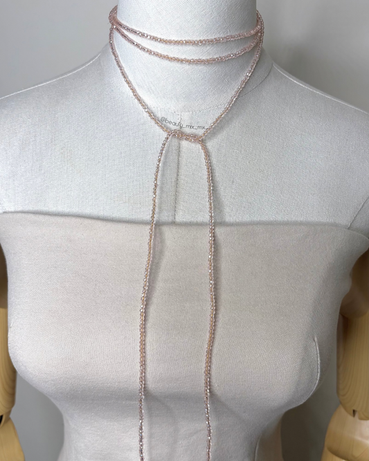 Collar 31 Cristales Rosa Transparente