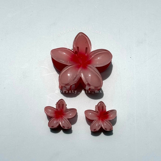 Set pinza flor tropical/hawaiana