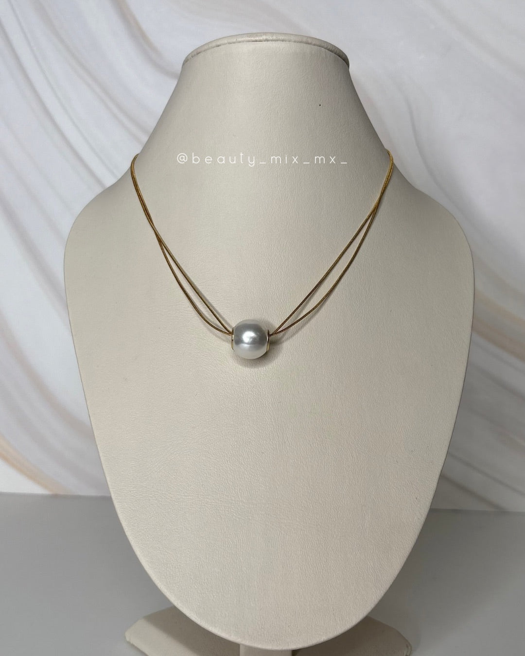 Collar 21 Dorado perla