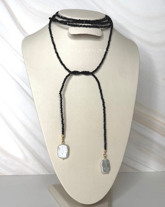 Collar 31 cristales negro (Corbartín moldeable)