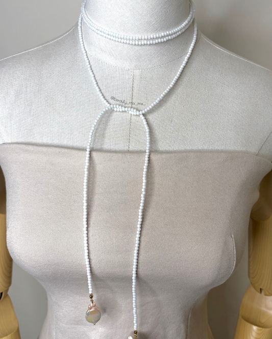 Collar 31 Cristales Blanco