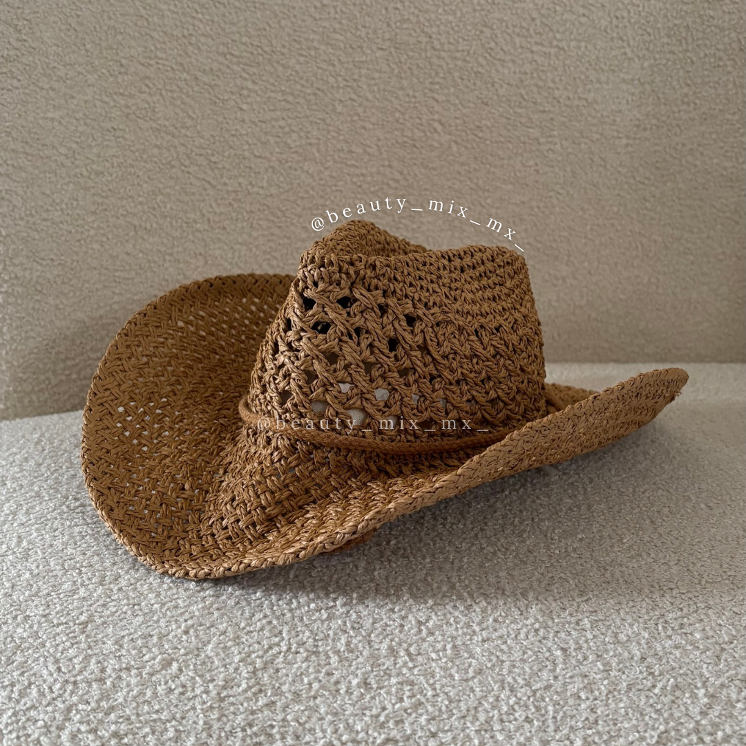 Sombrero Vaquero Playero Liso (Tipo paja)