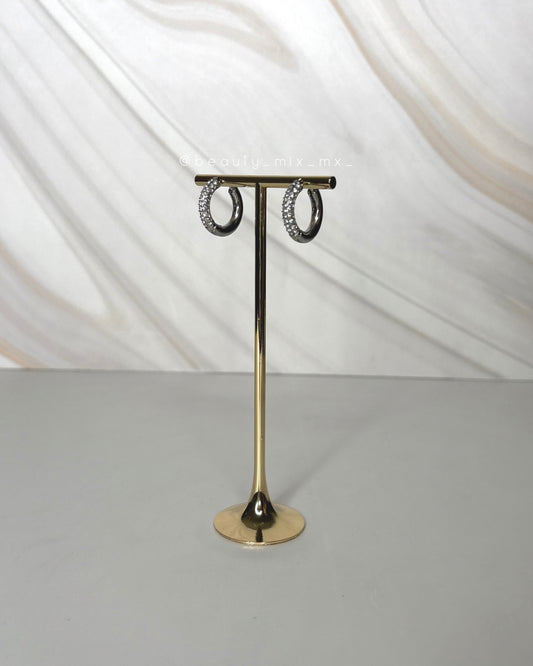 Aretes 15 Plateado con zirconias