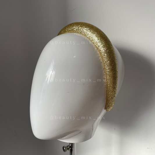 Diadema brillantina dorada