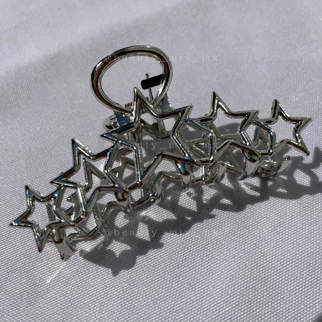 Pinza estrellas plateada